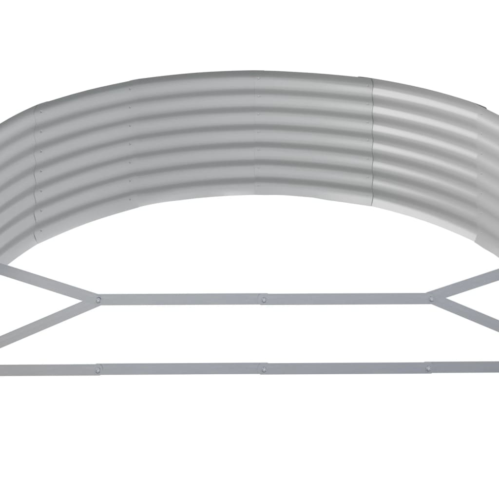 vidaXL Hochbeet Pulverbeschichteter Stahl 214x140x36 cm Grau