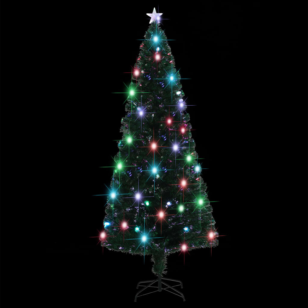 vidaXL Weihnachtsbaum mit Beleuchtung und Ständer 210 cm Glasfaser
