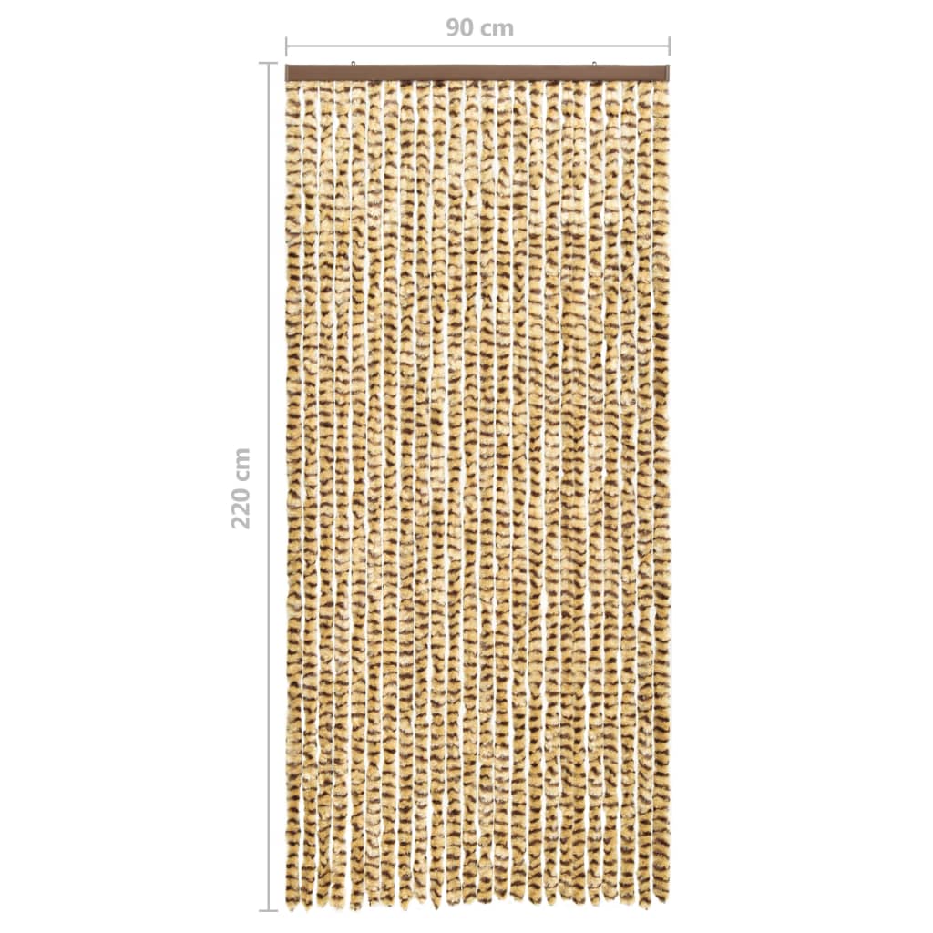 vidaXL Insektenschutz-Vorhang Beige und Braun 90x220 cm Chenille