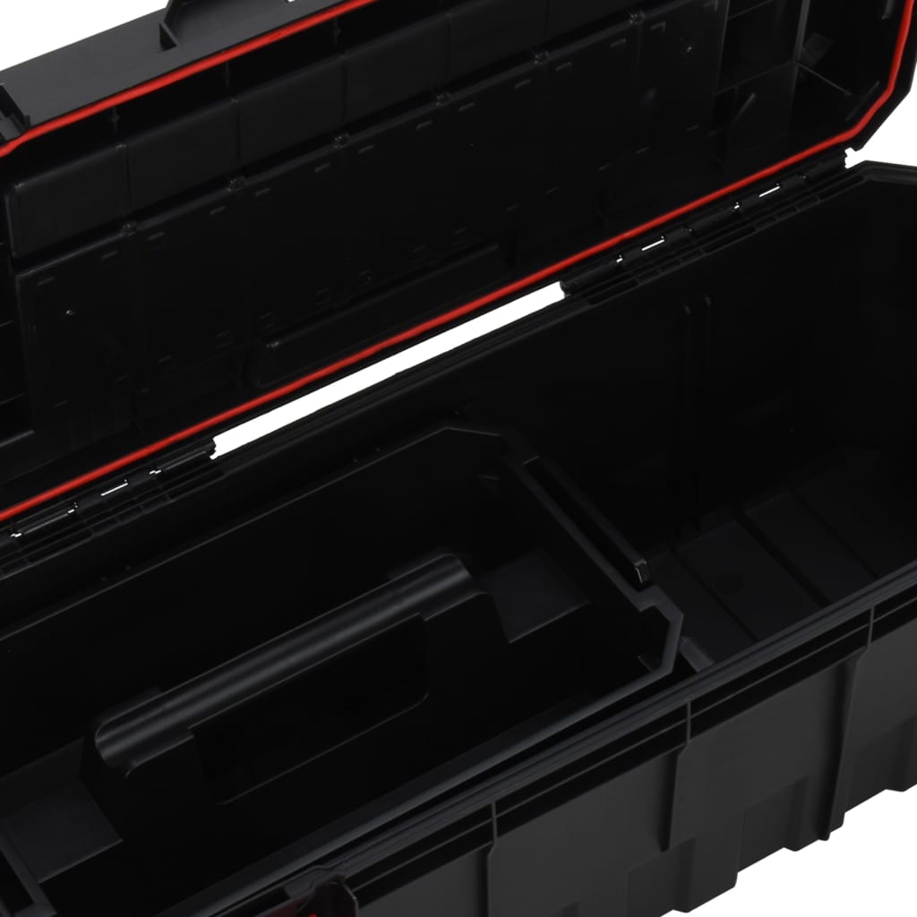 vidaXL Werkzeugkoffer Schwarz und Rot 65x28x31,5 cm