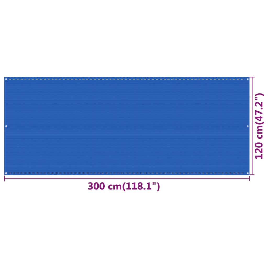 vidaXL Balkon-Sichtschutz Blau 120x300 cm HDPE