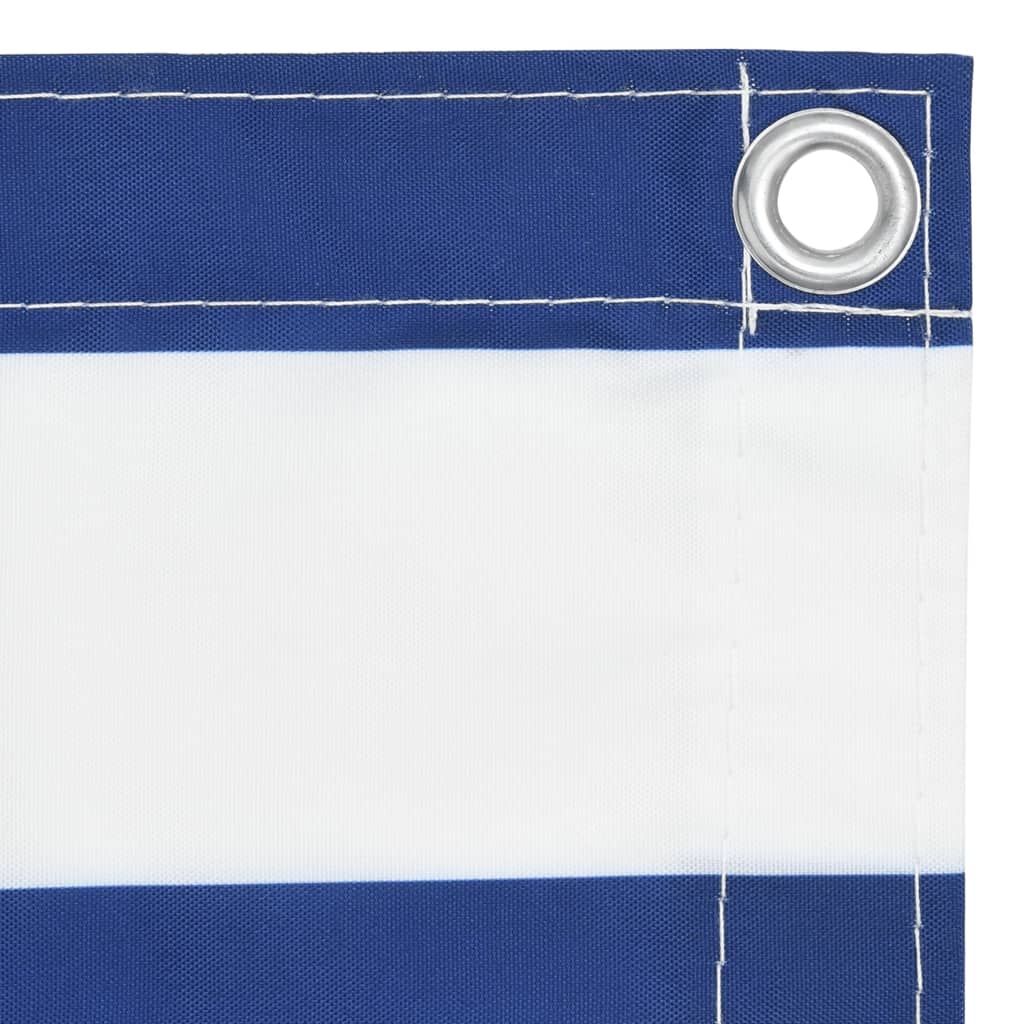 vidaXL Balkon-Sichtschutz Weiß und Blau 120x300 cm Oxford-Gewebe