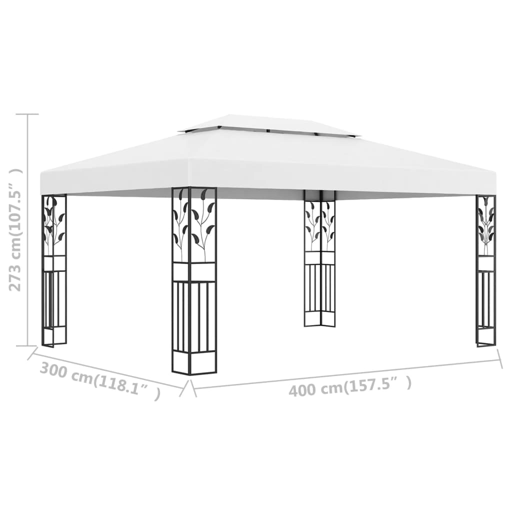 vidaXL Pavillon mit Doppeldach 3x4 m Weiß