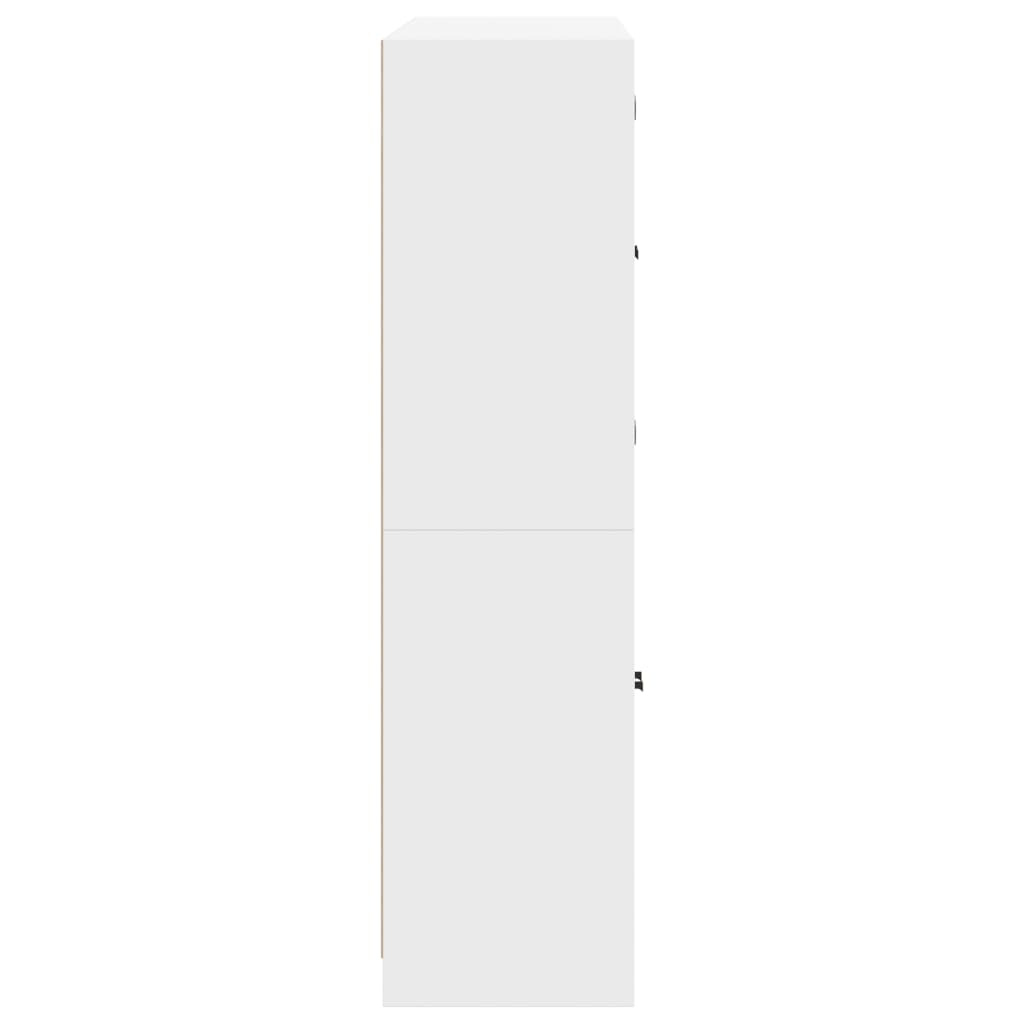 vidaXL Bücherschrank mit Türen Weiß 136x37x142 cm Holzwerkstoff