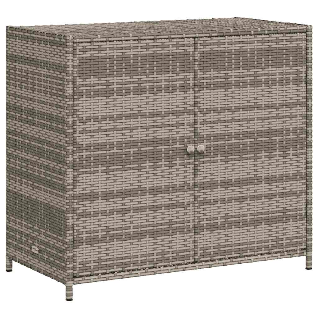 Balkon Schrank KOIECETA Gartenschrank 100x55,5x80cm - Poly Rattan Aufbewahrungsschrank Schwarz Aufbewahrungsschrank Für Garten Geräte Schwarz