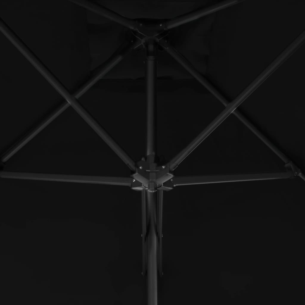 vidaXL Sonnenschirm mit Stahlmast Schwarz 250x250x230 cm