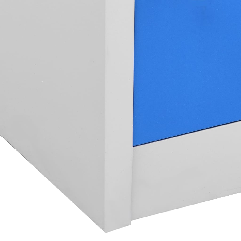 vidaXL Schließfachschrank Hellgrau und Blau 90x45x92,5 cm Stahl
