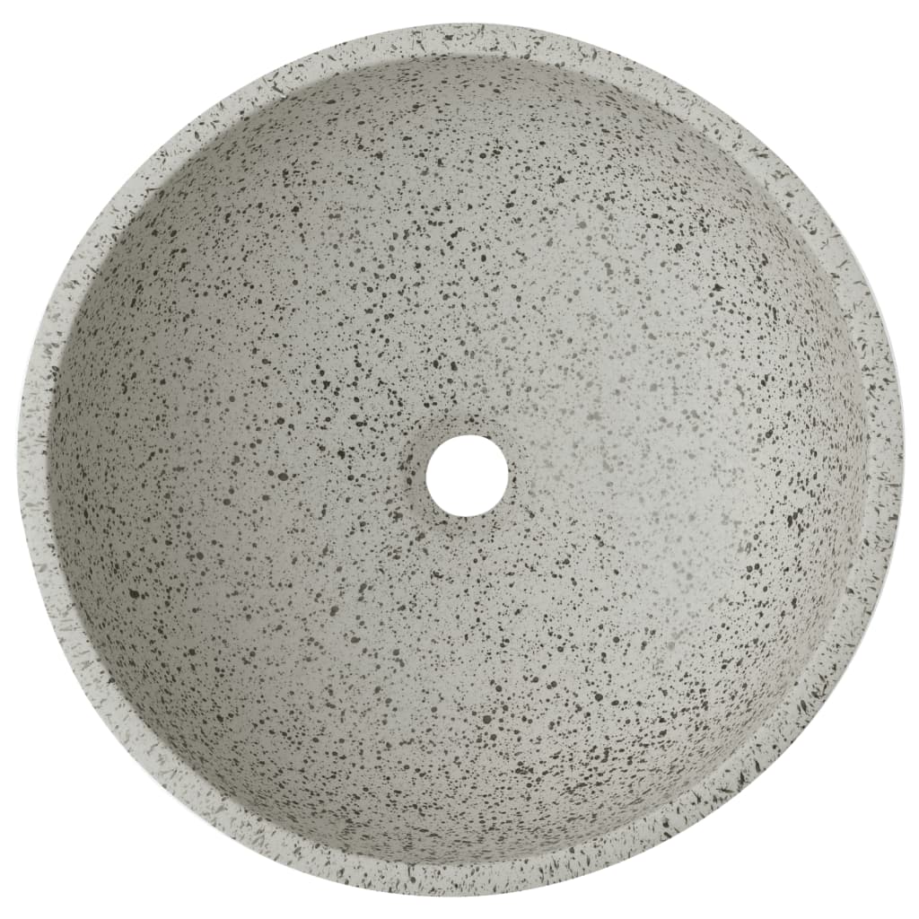 vidaXL Aufsatzwaschbecken Grau Rund Ø41x14 cm Keramik