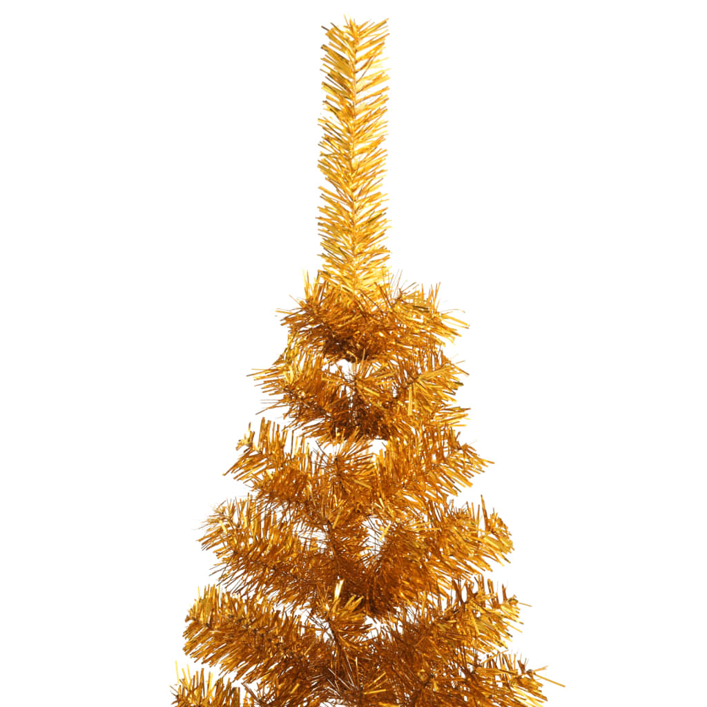 vidaXL Künstlicher Halb-Weihnachtsbaum mit Ständer Gold 240 cm PET