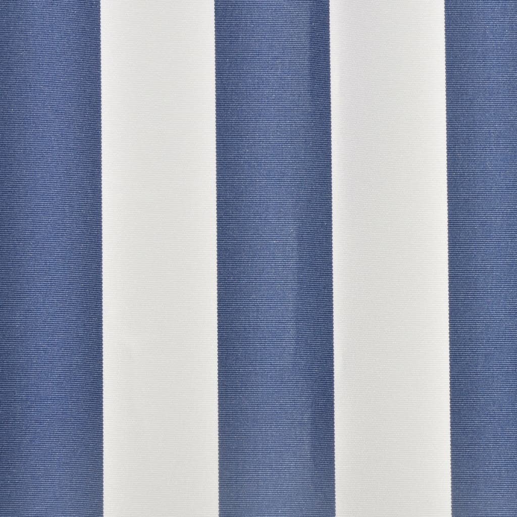 vidaXL Markisenbespannung Canvas Blau & Weiß 4x3 m (ohne Rahmen)
