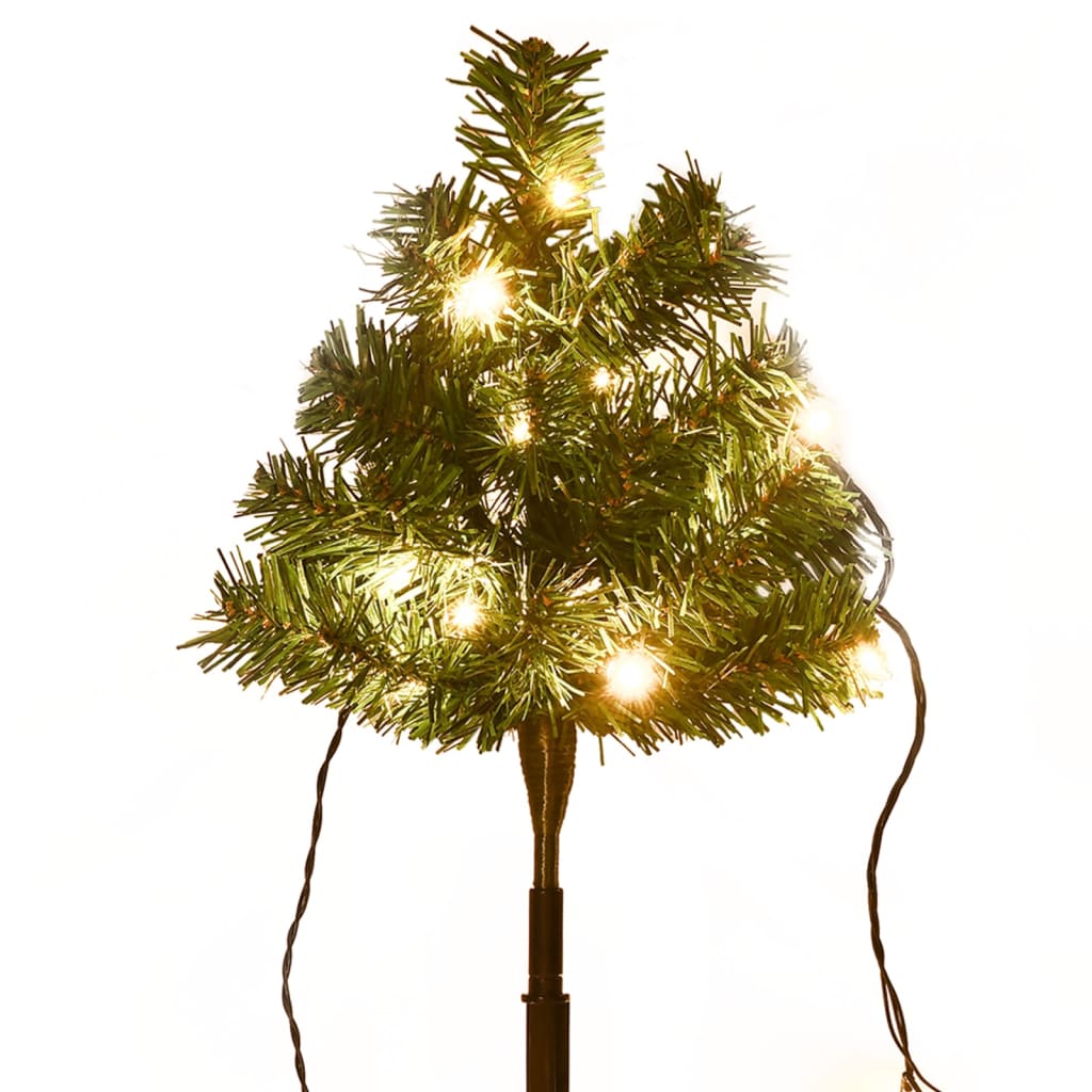 vidaXL Wegbeleuchtung Weihnachtsbäume 6 Stk. Warmweiße LEDs 45 cm PVC