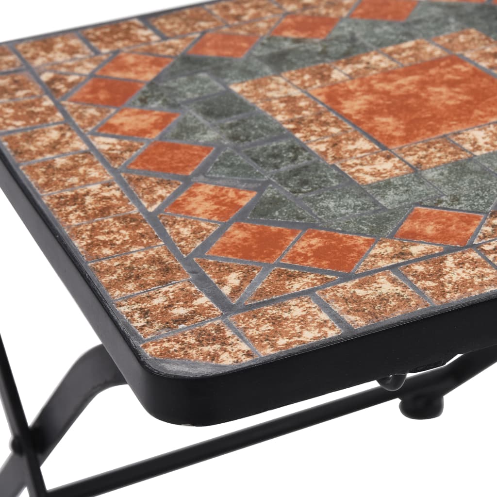 vidaXL 3-tlg. Bistro-Set Mosaik Keramik Orange / Grau