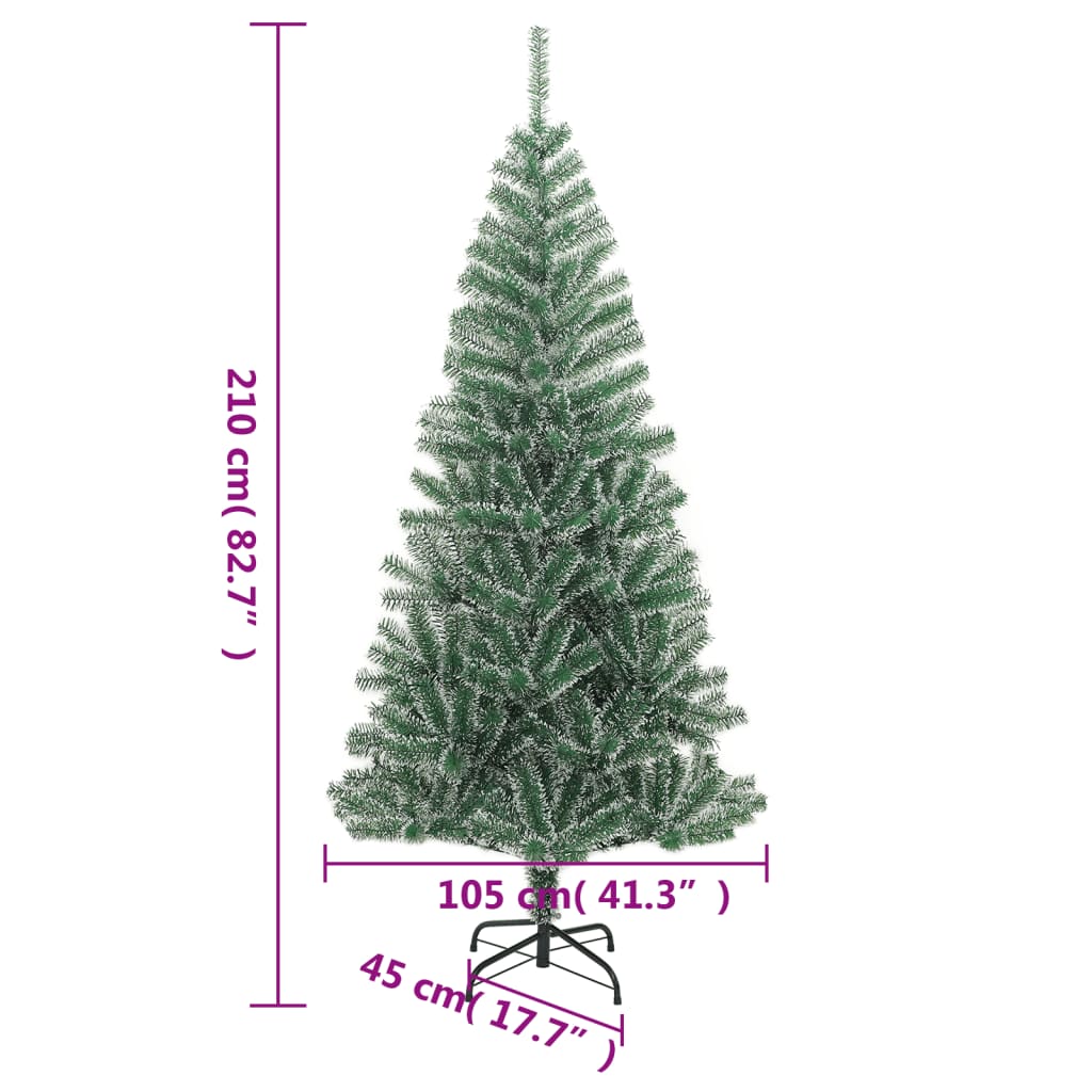 vidaXL Künstlicher Weihnachtsbaum Beschneit Grün 210 cm