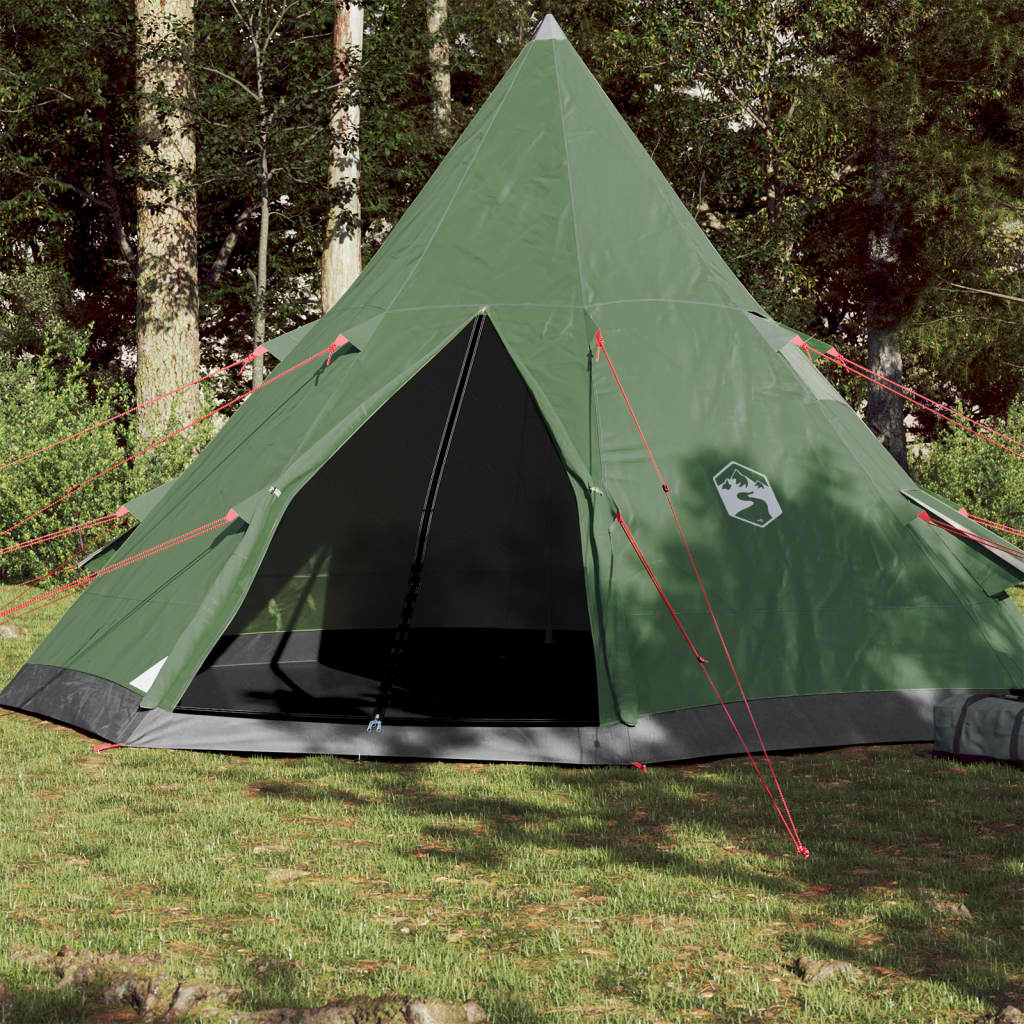 vidaXL Tipi-Campingzelt 4 Personen Grün Wasserdicht