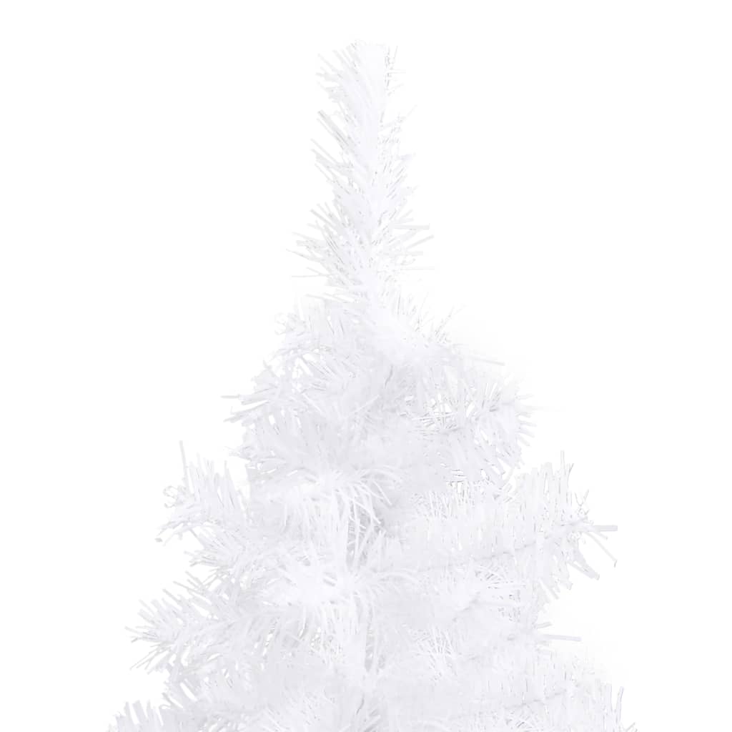 vidaXL Künstlicher Eck-Weihnachtsbaum mit Beleuchtung Weiß 180 cm PVC