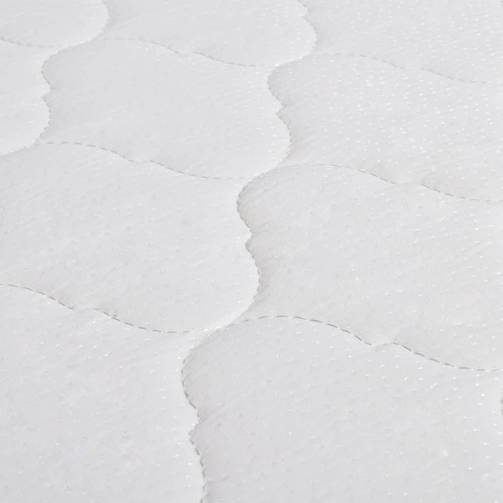 vidaXL Bett mit Memory-Schaum-Matratze Weiß Kunstleder 160x200cm