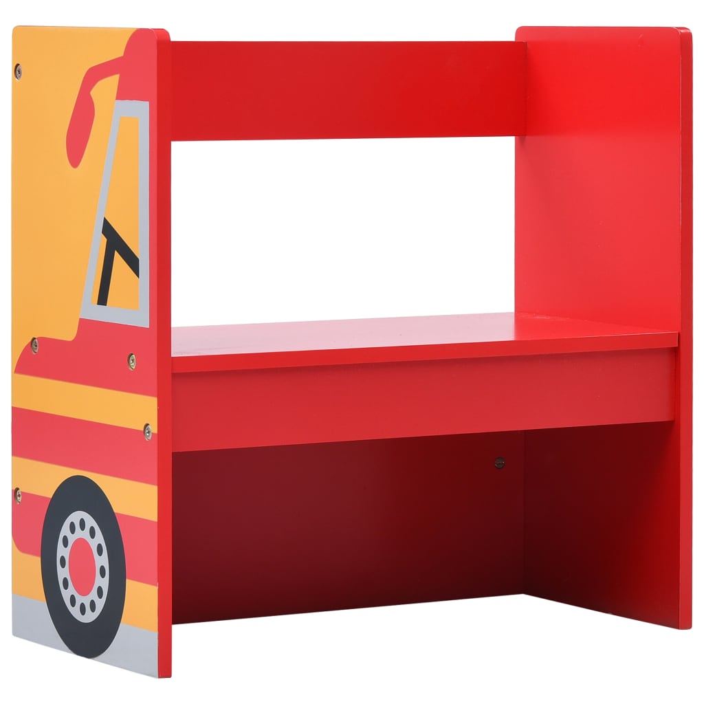 vidaXL 3-tlg. Kinder-Sitzgruppe Feuerwehrauto-Design Holz