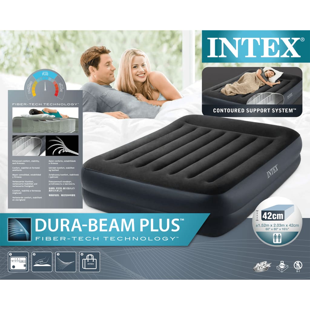 Intex Luftbett Dura-Beam Plus Pillow Rest Raised Queen-Size 42 cm