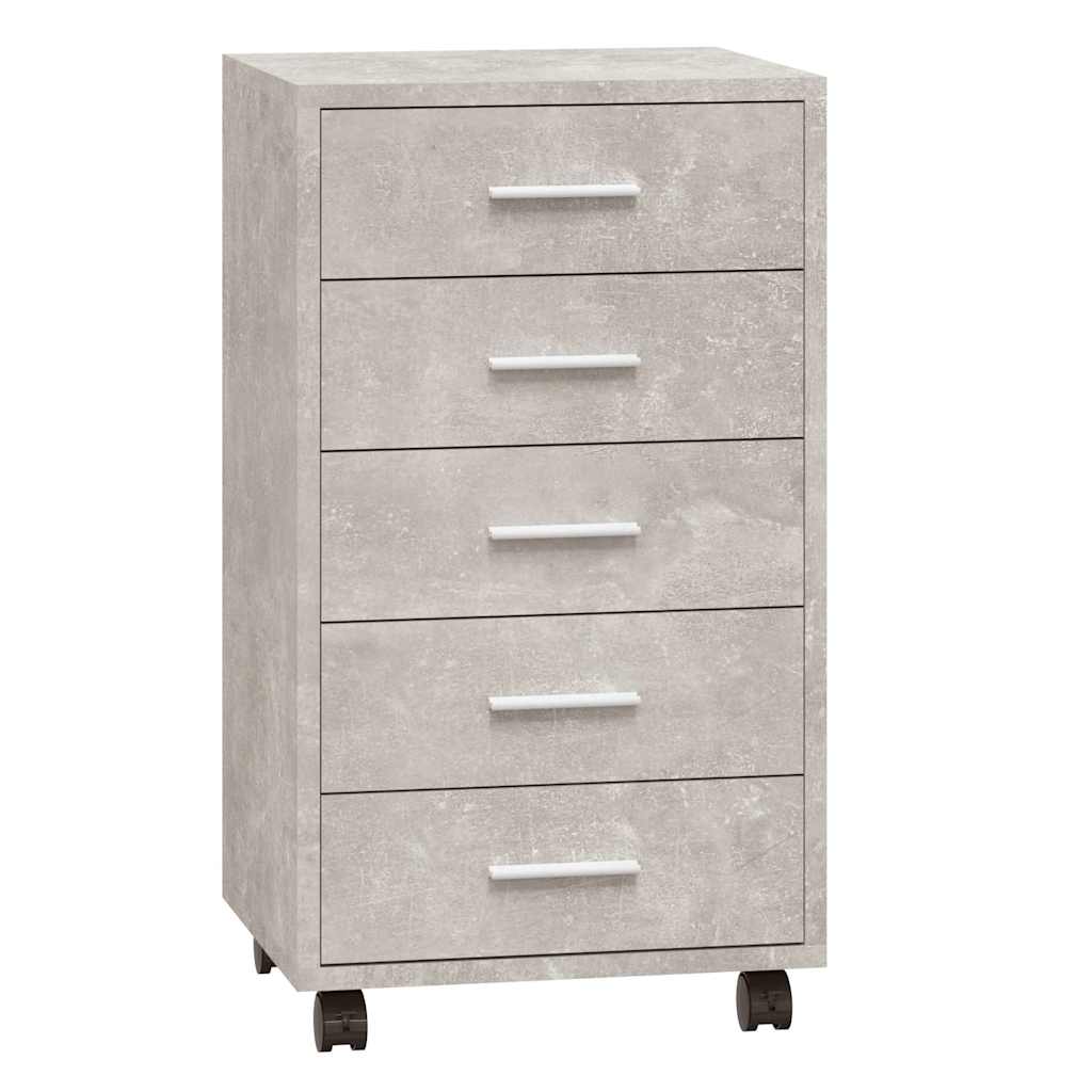 VidaXL Schubunterschrank Lyon, Betongrau, 40x46x81,5 Cm – Mit Schublade & Tür, Aus Holzwerkstoff, Für Küche & Bad