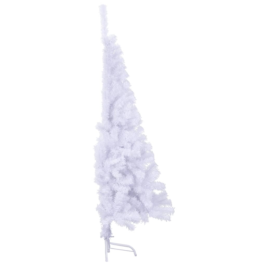 vidaXL Künstlicher Halb-Weihnachtsbaum mit Ständer Weiß 150 cm PVC