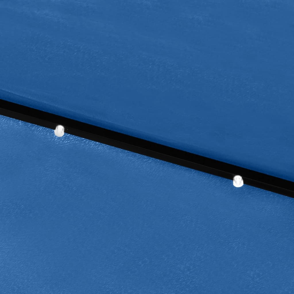 vidaXL Sonnenschirm mit LEDs und Stahl-Mast Azurblau 2x3 m
