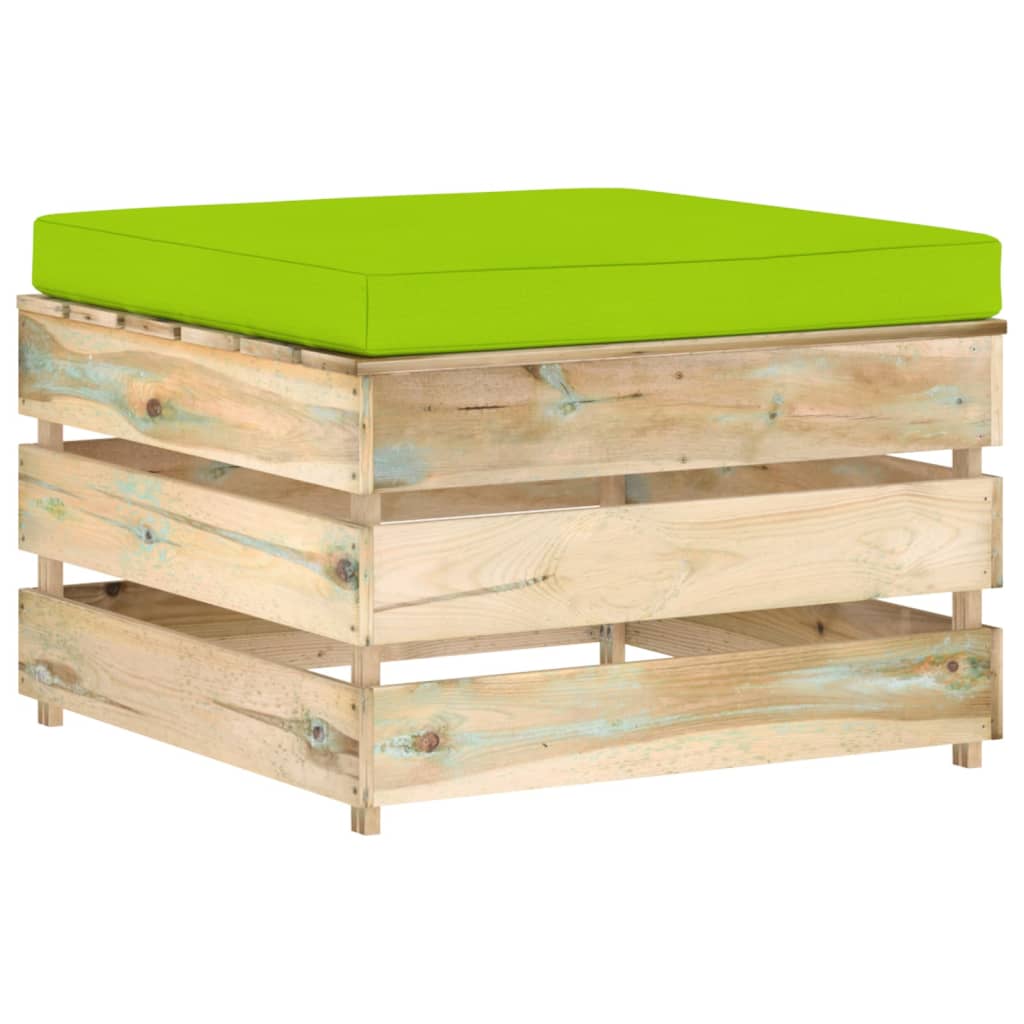 vidaXL 5-tlg. Garten-Lounge-Set mit Kissen Grün Imprägniertes Holz