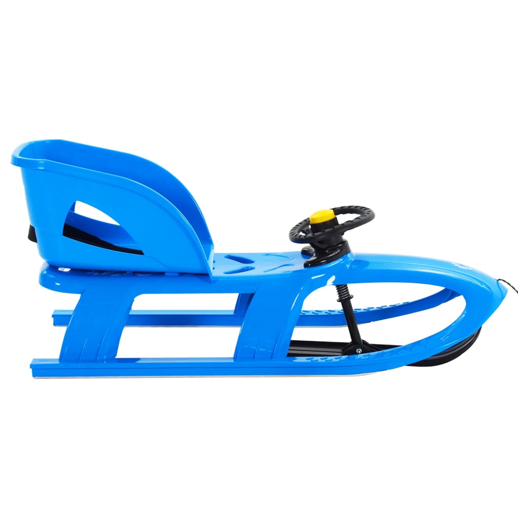 vidaXL Schlitten mit Sitz und Lenkrad Blau 102,5x40x23 cm Polypropylen