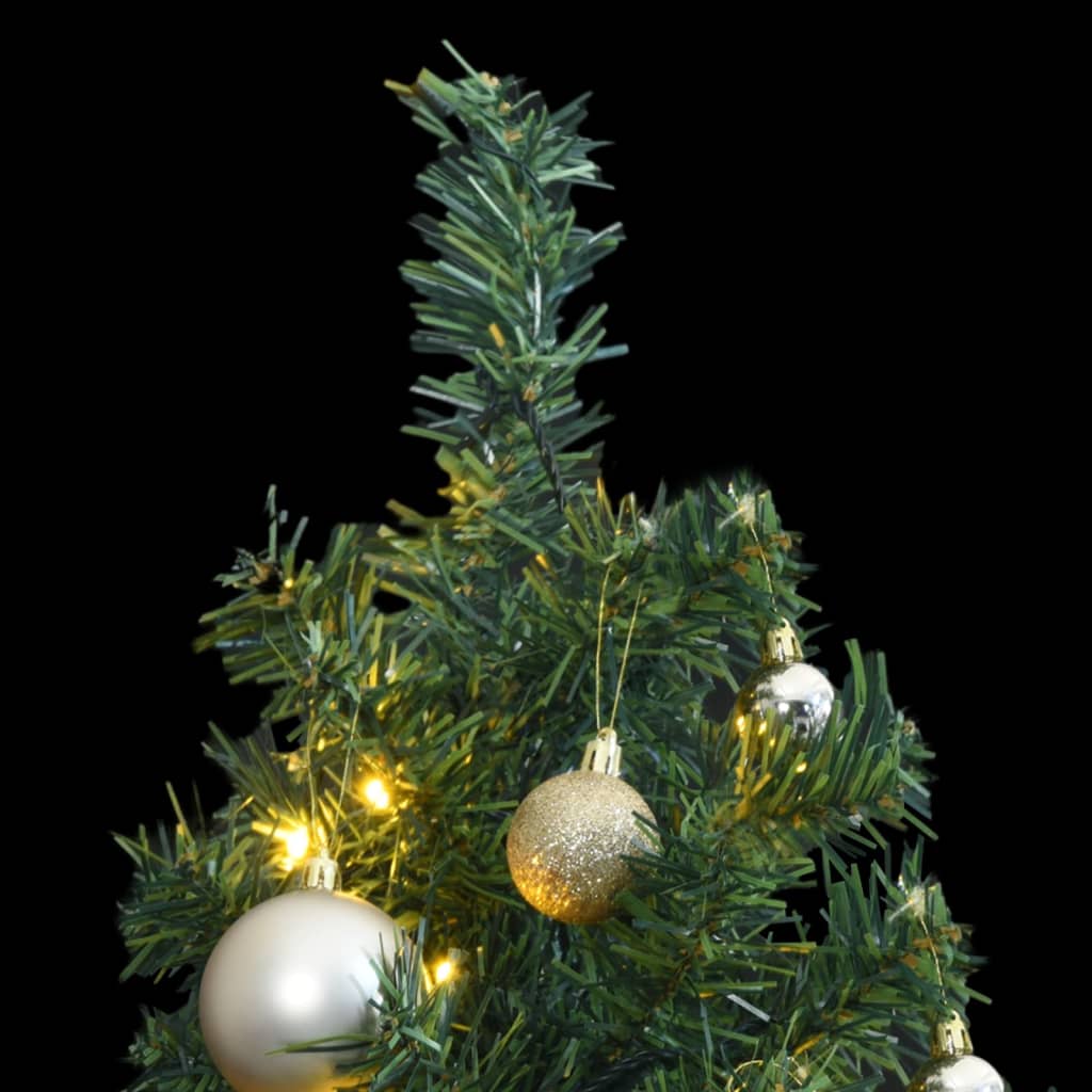 vidaXL Weihnachtsbaum Schlank mit 300 LEDs & Kugeln 270 cm
