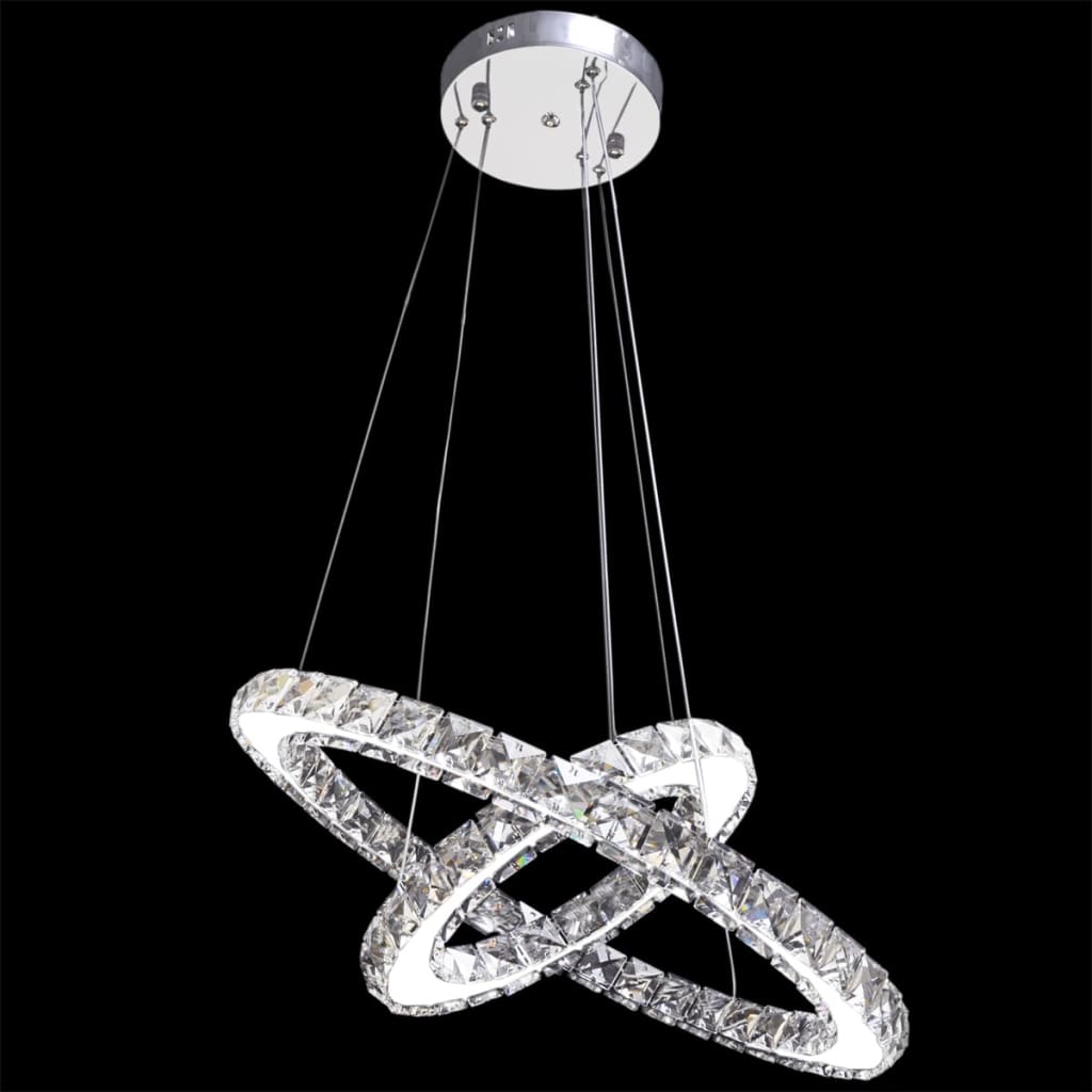LED Kristall Pendelleuchte Deckenleuchte Doppelring-Form 23,6 W