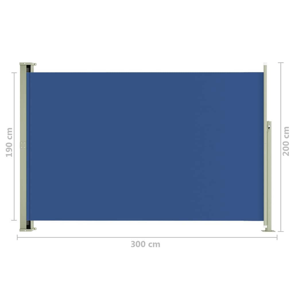 vidaXL Seitenmarkise Ausziehbar 200x300 cm Blau