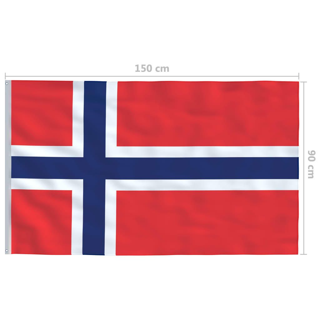 vidaXL Flagge Norwegens und Mast Aluminium 4 m