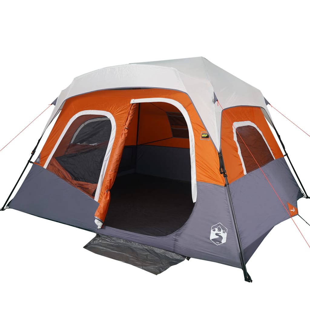 vidaXL Campingzelt mit LED 6 Personen Grau und Orange