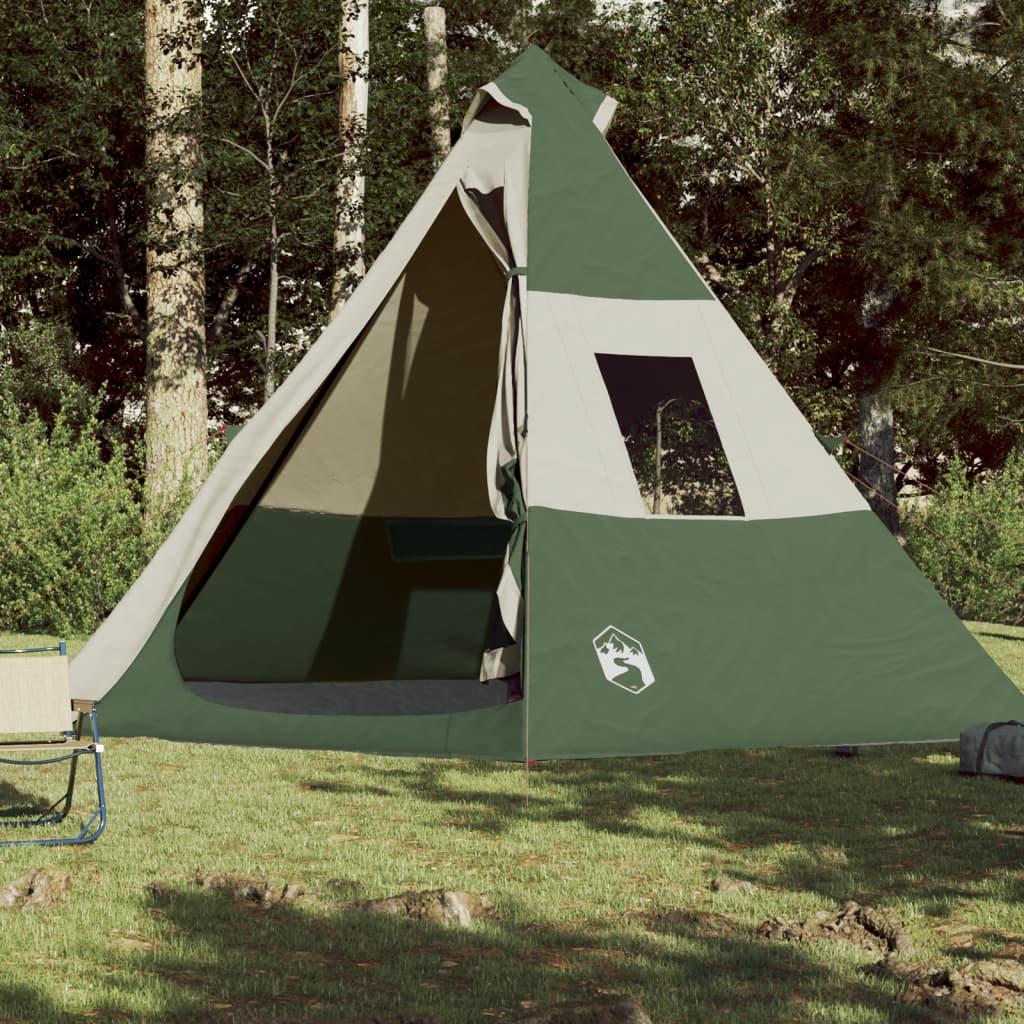 vidaXL Campingzelt 7 Personen Grün Wasserfest