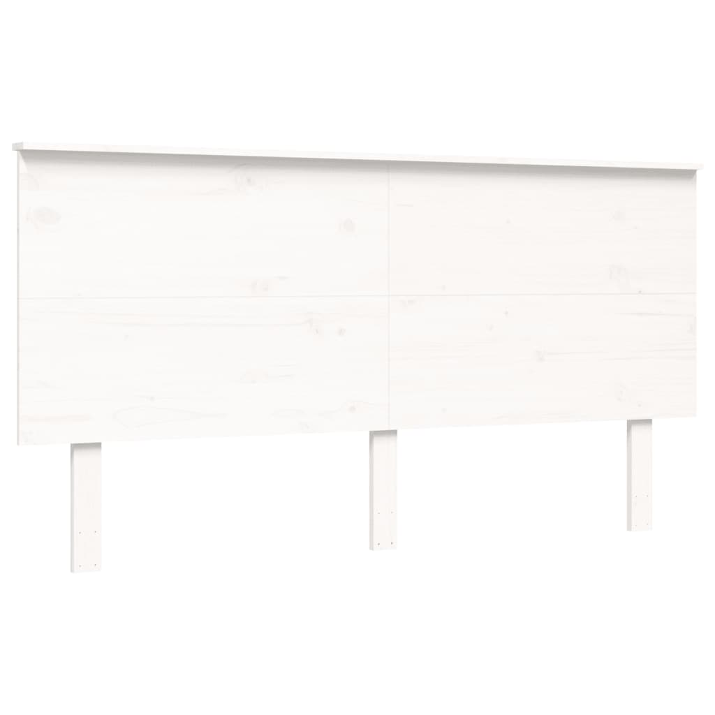 vidaXL Seniorenbett mit Kopfteil 160x200 cm Weiß Massivholz