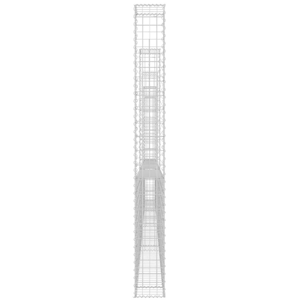 vidaXL Gabionenkorb U-Form mit 5 Säulen Eisen 500x20x200 cm