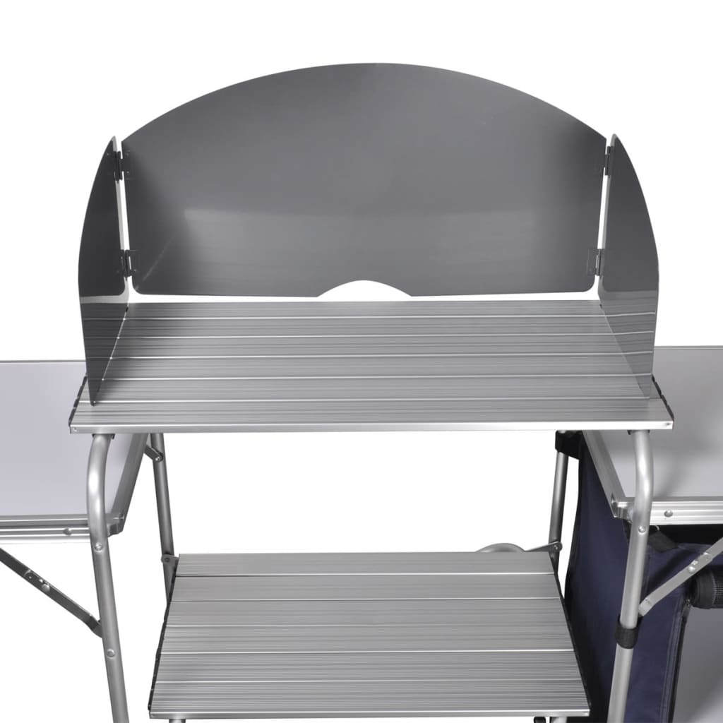 vidaXL Campingküche Klappbar mit Aluminium-Windschutz