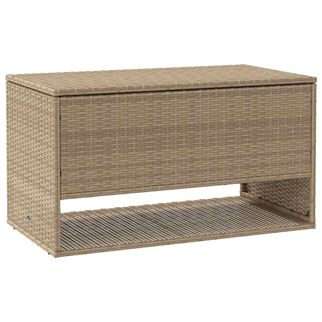 vidaXL Outdoor-Kissenbox Beige 100x55x55,5 cm Poly Rattan