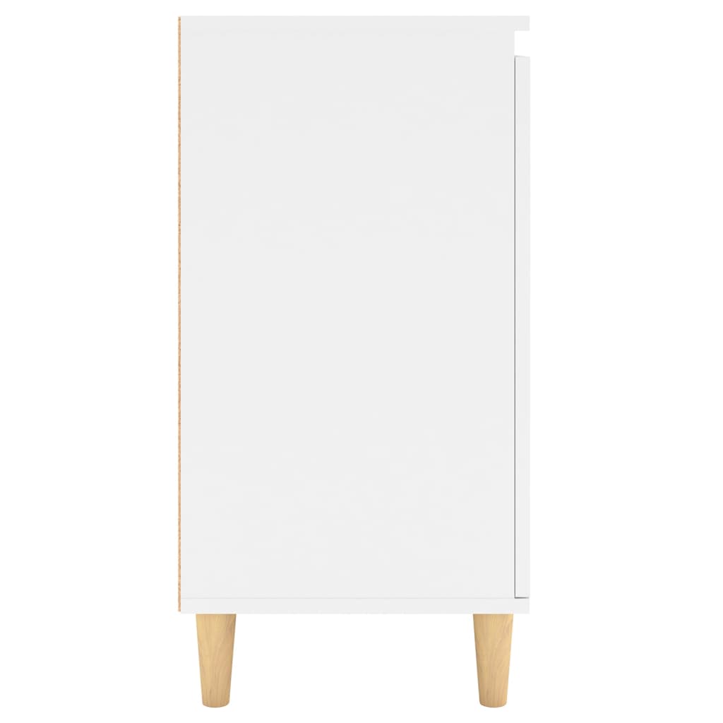 vidaXL Sideboard mit Massivholz-Beinen Weiß 60x35x70 cm Holzwerkstoff