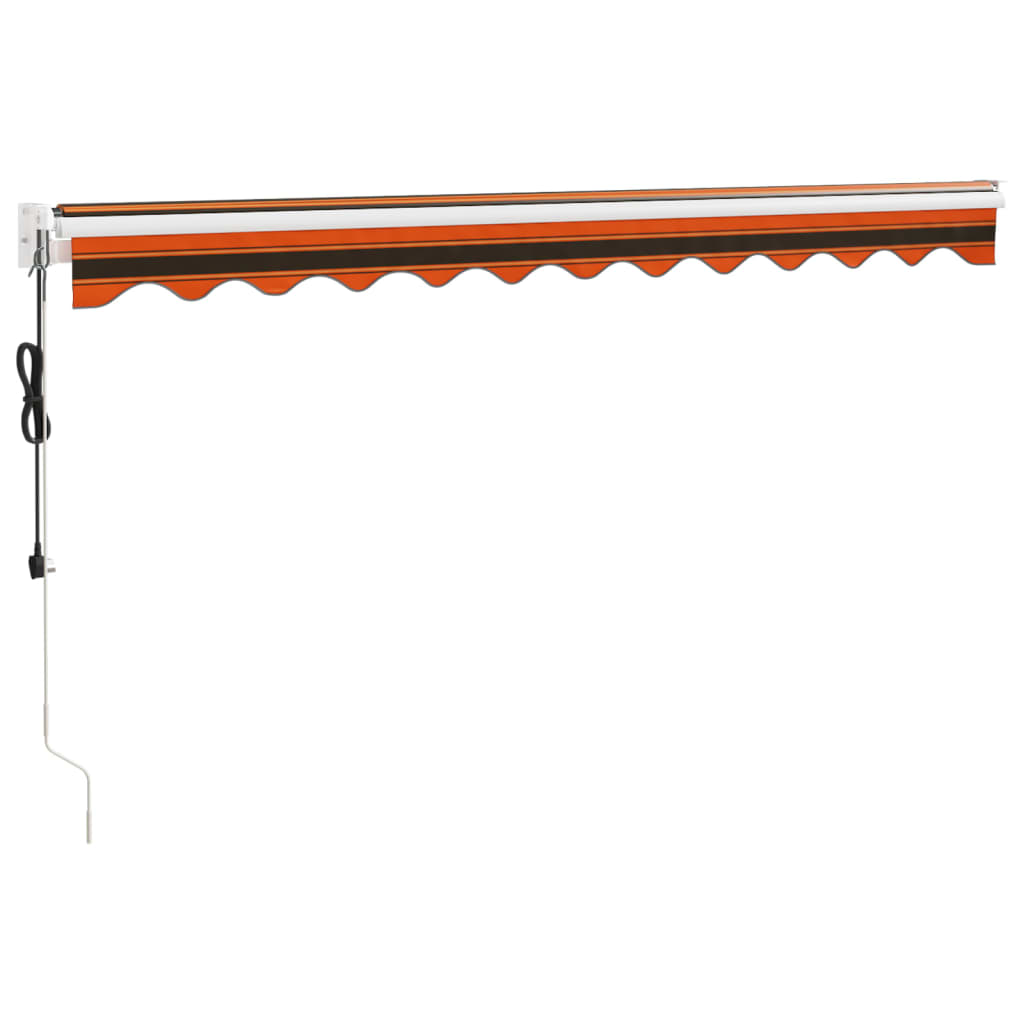 vidaXL Elektrische Markise mit Kurbel Orange und Braun 3x2,5 m