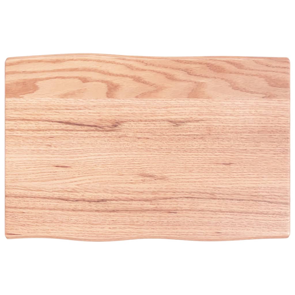 vidaXL Tischplatte 60x40x2 cm Massivholz Eiche Behandelt Baumkante