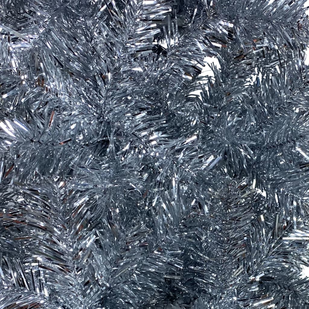 vidaXL Weihnachtsbaum Schlank mit Beleuchtung & Kugeln Silber 120 cm