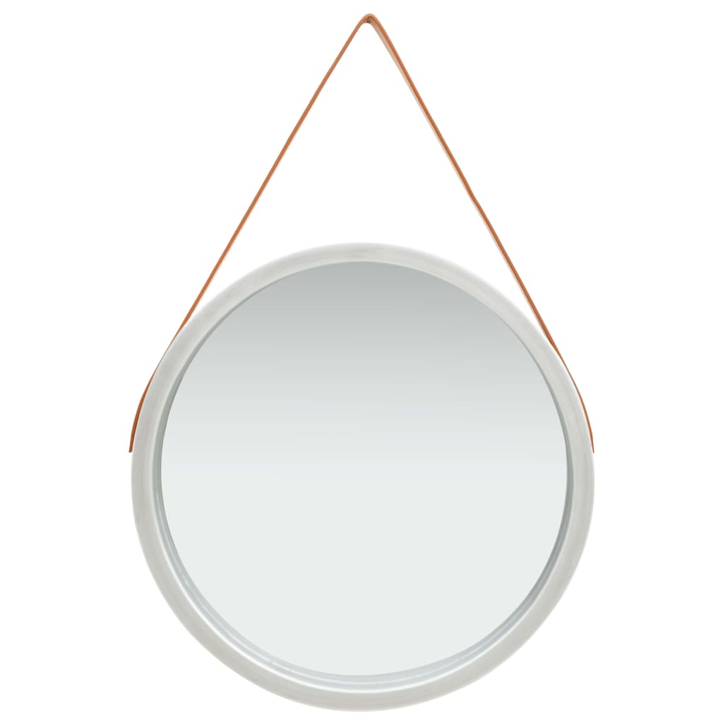 vidaXL Wandspiegel mit Gürtel 60 cm Silbern