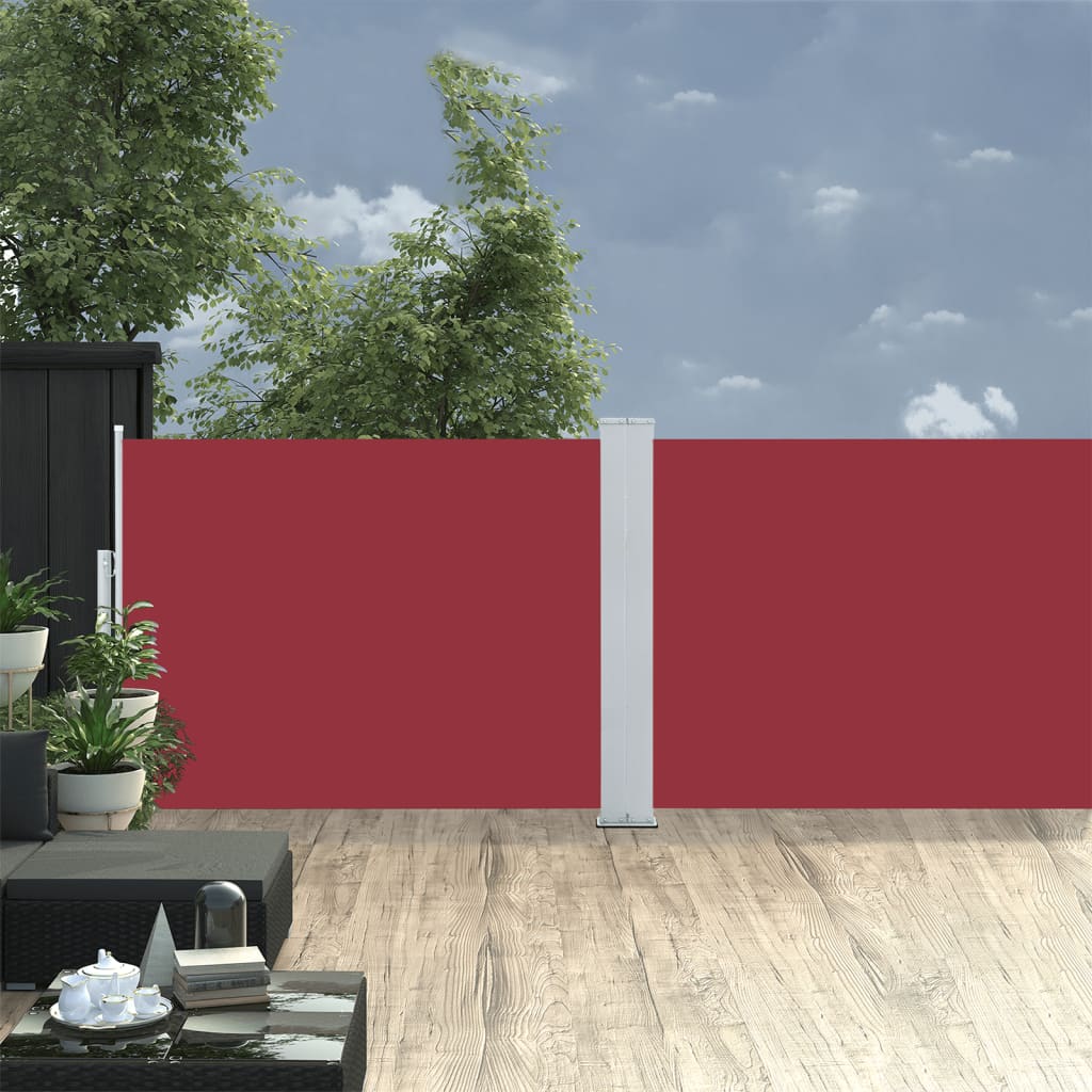 vidaXL Ausziehbare Seitenmarkise Rot 120 x 1000 cm