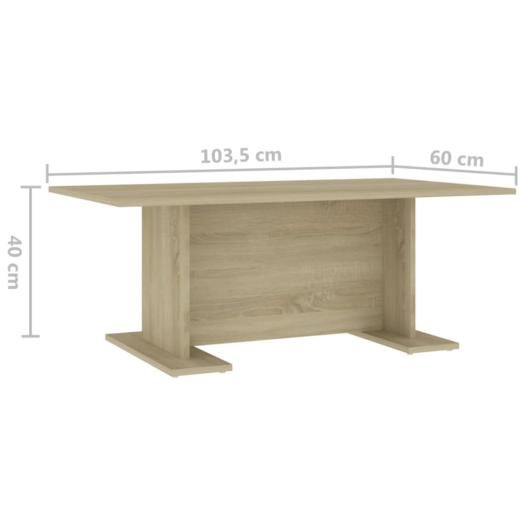 vidaXL Couchtisch Sonoma-Eiche 103,5x60x40 cm Holzwerkstoff