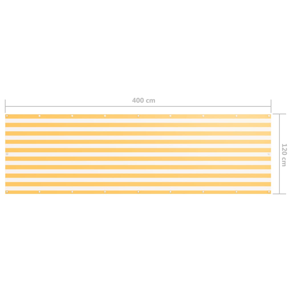 vidaXL Balkon-Sichtschutz Weiß und Gelb 120x400 cm Oxford-Gewebe