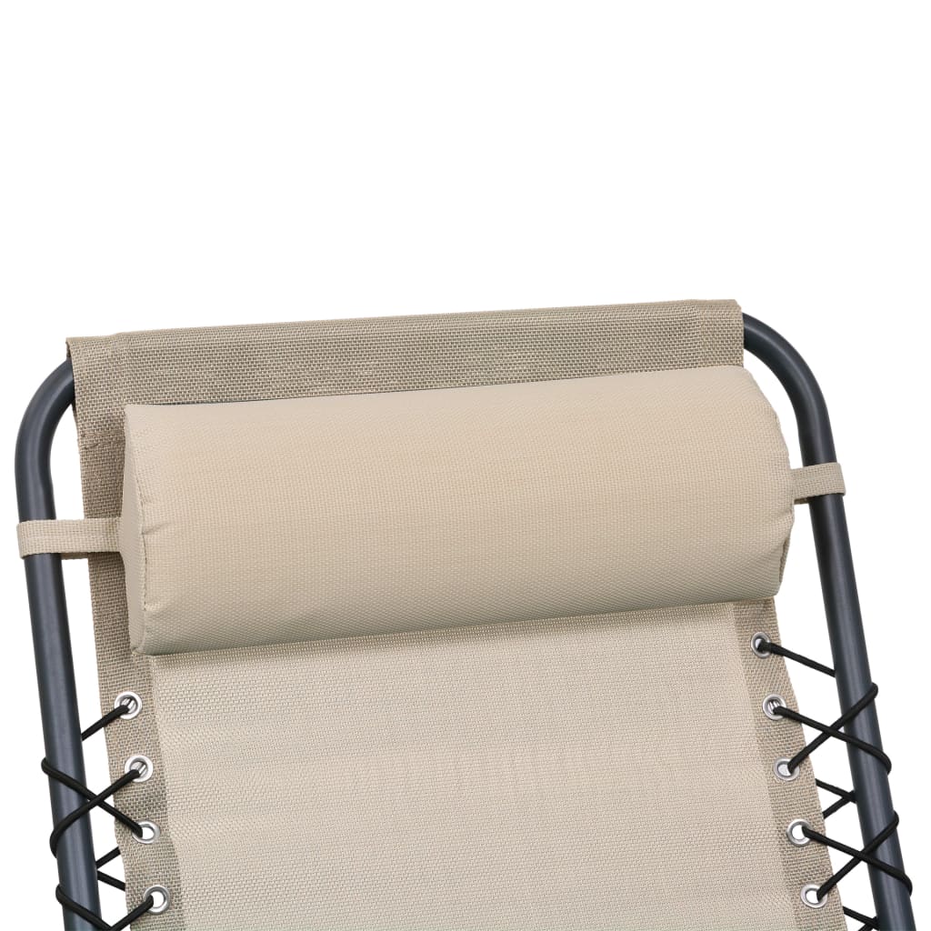 vidaXL Kopfstütze für Liegestuhl Cremeweiß 40 x 7,5 x 15 cm Textilene