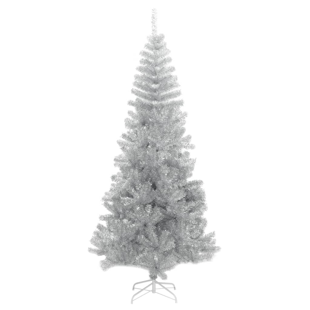 vidaXL Künstlicher Weihnachtsbaum mit Ständer Silber 210 cm PET