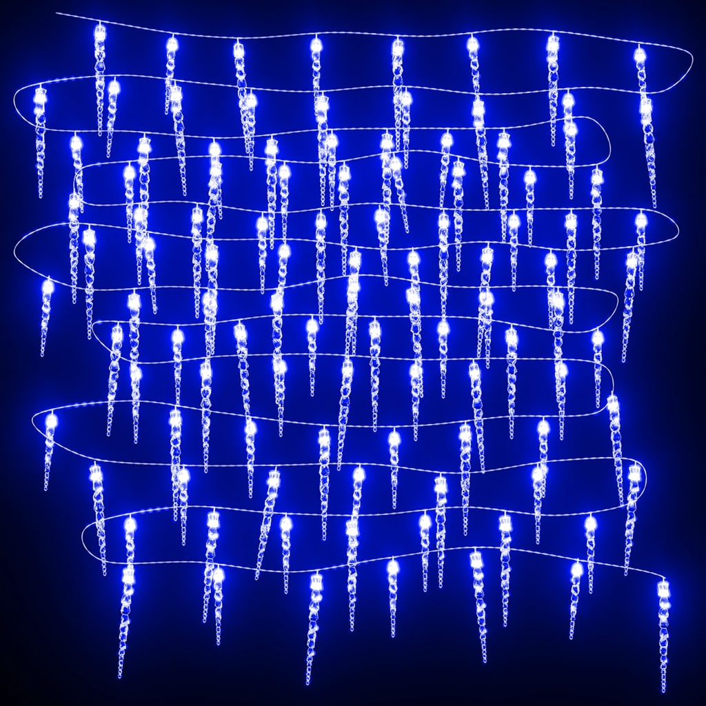 vidaXL Eiszapfen-Lichterkette 40-tlg. Blau Acryl Fernbedienung