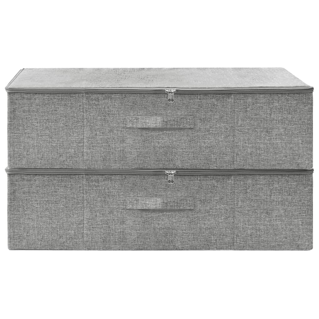 vidaXL Aufbewahrungsboxen 2 Stk. Stoff 70x40x18 cm Grau