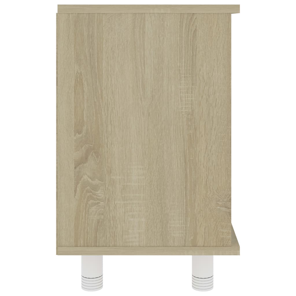 vidaXL Badezimmerschrank Weiß Sonoma-Eiche 60x32x53,5 cm Holzwerkstoff